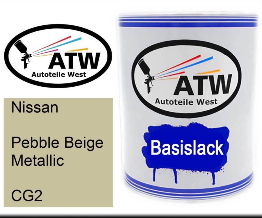 Nissan, Pebble Beige Metallic, CG2: 1L Lackdose, von ATW Autoteile West.